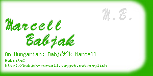 marcell babjak business card